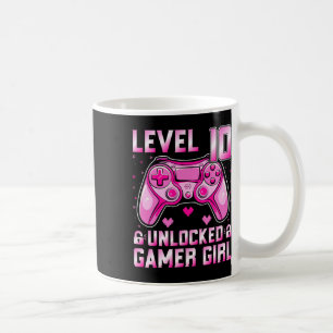 Level 10 Ontgrendeld Gamer Meisje Videospel 10e Ve Koffiemok