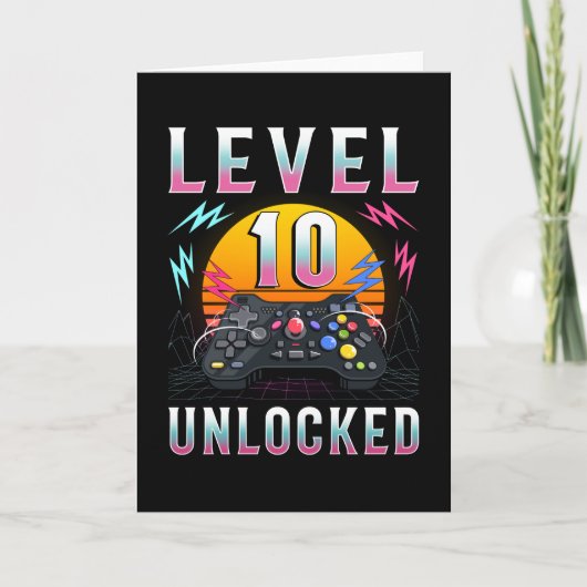 Level 10 Ontgrendeld Gaming Cadeau Kaart (Voorkant)