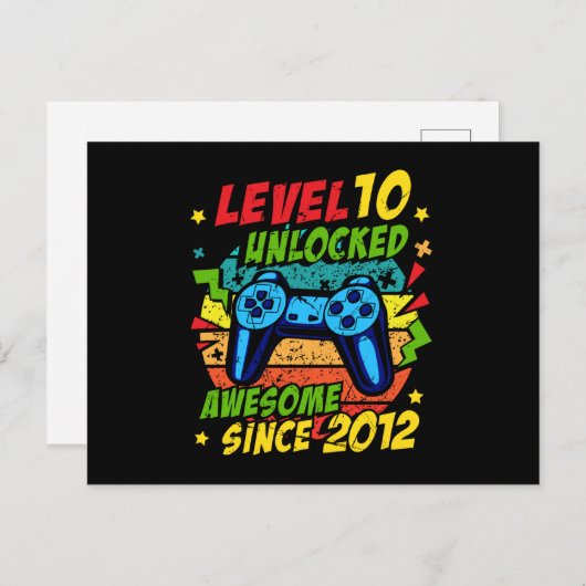 Level 10 Ontgrendeld Geweldig 2012 Game 10e Verjaa Briefkaart (Voorkant / Achterkant)