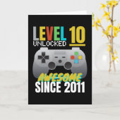 Level 10 Ontgrendeld Geweldig Sinds 2011 Kaart (Gele Bloem)