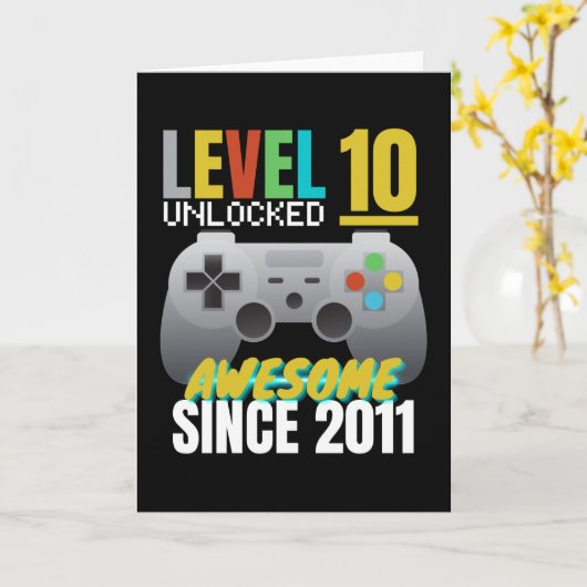 Level 10 Ontgrendeld Geweldig Sinds 2011 Kaart (Gele Bloem)