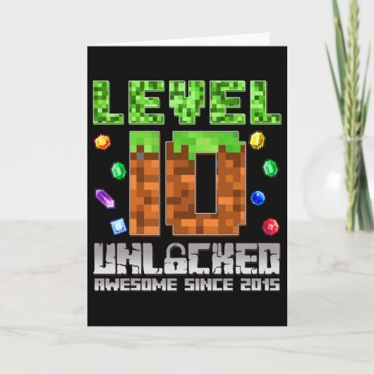 Level 10 Ontgrendeld Geweldig Sinds 2015 10e Pixel Kaart (Voorkant)