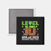 Level 10 Ontgrendeld Geweldig Sinds 2015 10e Pixel Magneet (Voorkant / Achterkant)