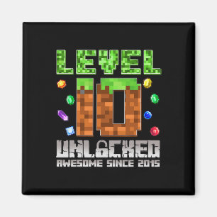 Level 10 Ontgrendeld Geweldig Sinds 2015 10e Pixel Magneet
