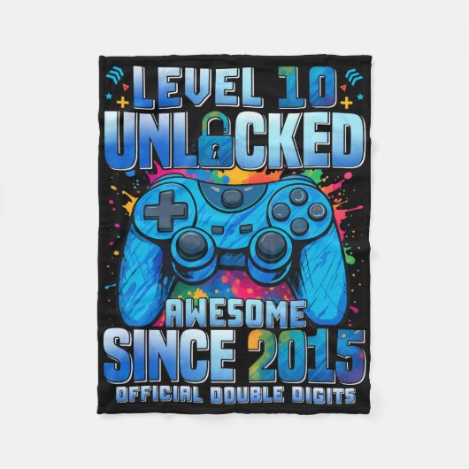Level 10 Ontgrendeld Geweldig Sinds 2015 10e Verja Fleece Deken (Voorkant)