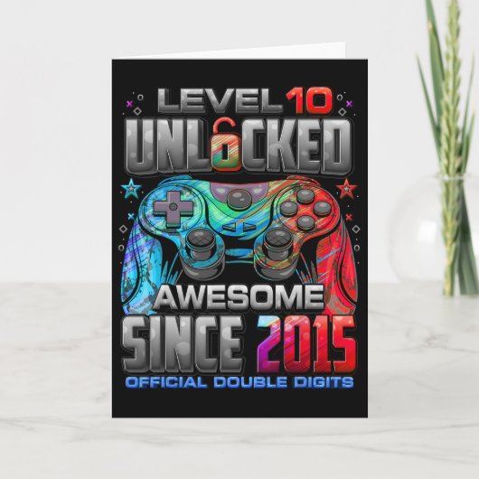 Level 10 Ontgrendeld Geweldig Sinds 2015 10e Verja Kaart (Voorkant)