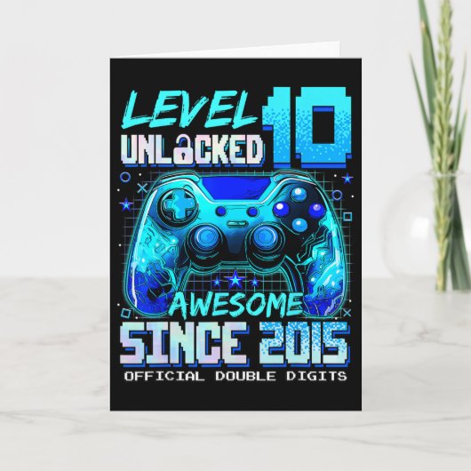 Level 10 Ontgrendeld Geweldig Sinds 2015 10e Verja Kaart (Voorkant)