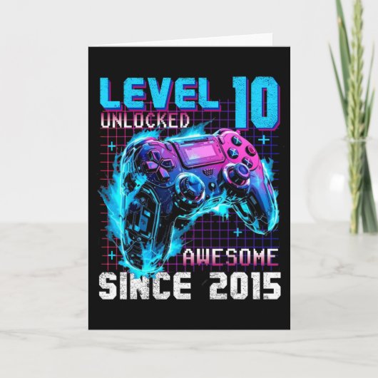 Level 10 Ontgrendeld Geweldig Sinds 2015 10e Verja Kaart (Voorkant)