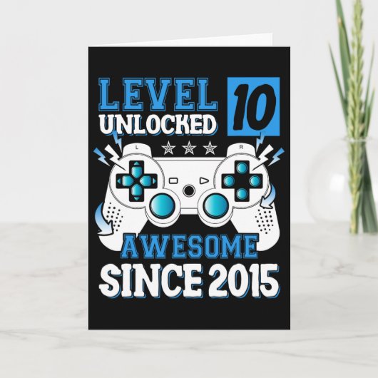 Level 10 Ontgrendeld Geweldig Sinds 2015 10e Verja Kaart (Voorkant)