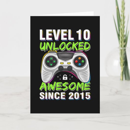 Level 10 Ontgrendeld Geweldig Sinds 2015 10e Verja Kaart (Voorkant)