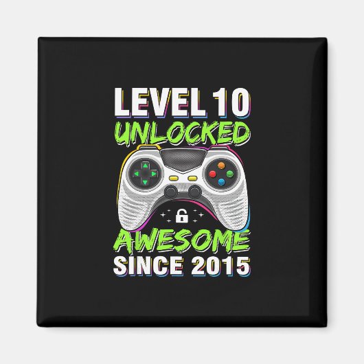 Level 10 Ontgrendeld Geweldig Sinds 2015 10e Verja Magneet (Voorkant)