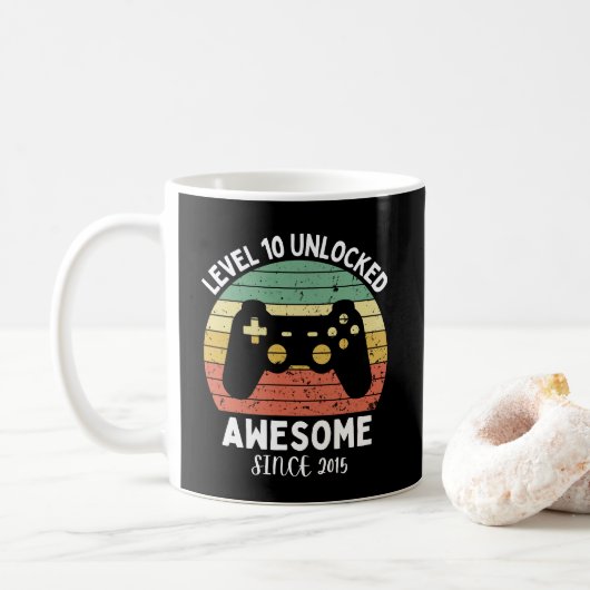 level 10 ontgrendeld geweldig sinds 2015 koffiemok (Met donut)