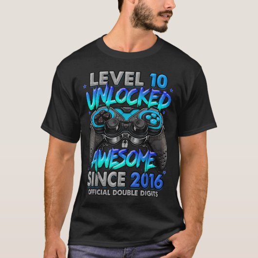 Level 10 Ontgrendeld Geweldig Sinds 2016 10e T-shirt (Voorkant)