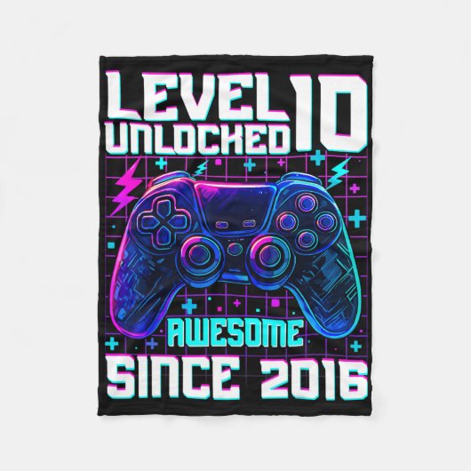 Level 10 Ontgrendeld Geweldig Sinds 2016 10e Verja Fleece Deken (Voorkant)