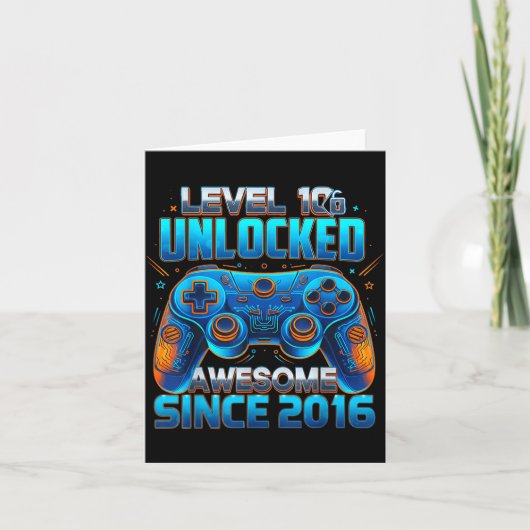 Level 10 Ontgrendeld Geweldig Sinds 2016 10e Verja Kaart (Voorkant)