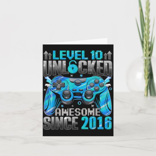 Level 10 Ontgrendeld Geweldig Sinds 2016 10e Verja Kaart (Voorkant)