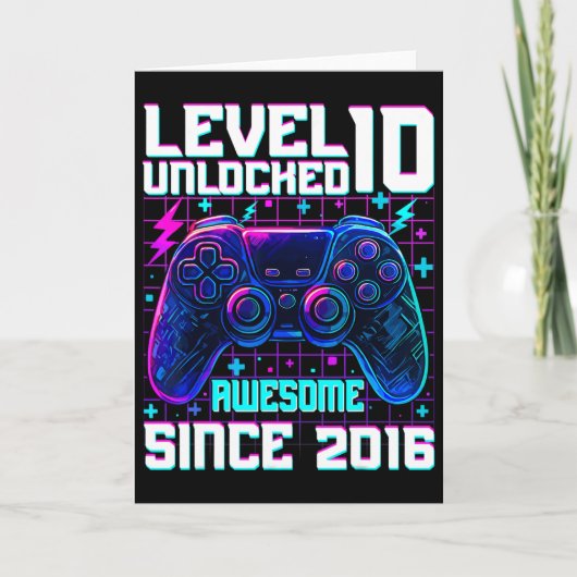Level 10 Ontgrendeld Geweldig Sinds 2016 10e Verja Kaart (Voorkant)