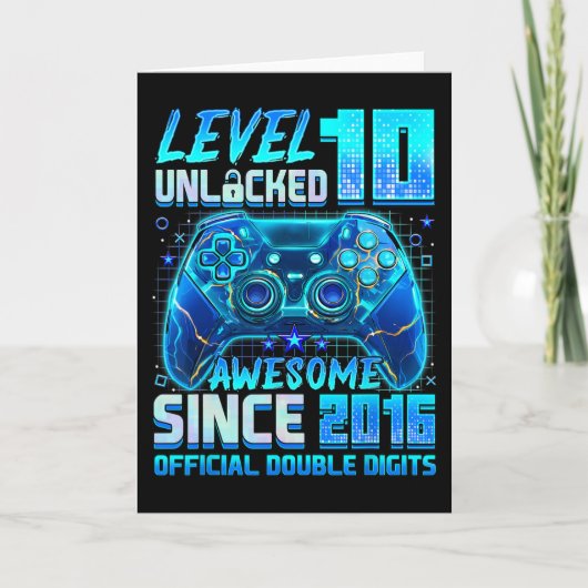 Level 10 Ontgrendeld Geweldig Sinds 2016 10e Verja Kaart (Voorkant)