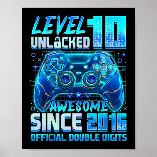 Level 10 Ontgrendeld Geweldig Sinds 2016 10e Verja Poster (Voorkant)