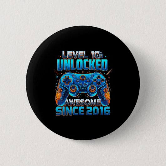 Level 10 Ontgrendeld Geweldig Sinds 2016 10e Verja Ronde Button 5,7 Cm (Voorkant)