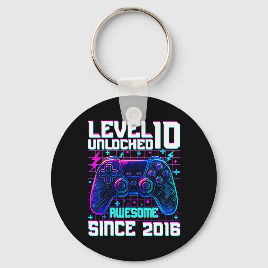 Level 10 Ontgrendeld Geweldig Sinds 2016 10e Verja Sleutelhanger (Voorkant)