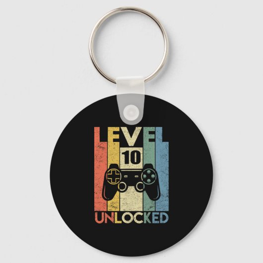 Level 10 Ontgrendeld Grappige Videospeler 10e Verj Sleutelhanger (Voorkant)