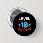 Level 10 Ontgrendeld Kinderen 10e Verjaardag Vinta Ronde Button 5,7 Cm (Voorkant /achterkant)