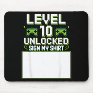 Level 10 ontgrendeld teken shirt 10e verjaardag ga muismat