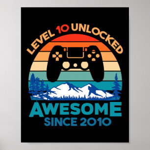 Level 10 Ontgrendeld Verjaardag 10 Jaar Oud Geweld Poster