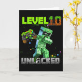 Level 10 Ontgrendeld - Verjaardagsjongen Pixel Gam Kaart (Gele Bloem)