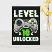 Level 10 Ontgrendeld Videospel 10 Jaar Oude Jongen Kaart (Gele Bloem)
