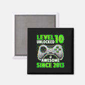 Level 10 Ontgrendeld Videospel 10 Jaar Oude Jongen Magneet (Voorkant / Achterkant)