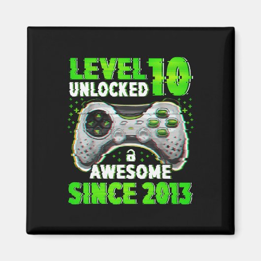 Level 10 Ontgrendeld Videospel 10 Jaar Oude Jongen Magneet (Voorkant)