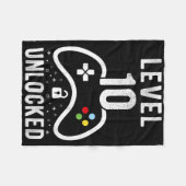 Level 10 Ontgrendeld Videospel 10e Verjaardagscade Fleece Deken (Voorkant (Horizontaal))