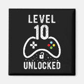 Level 10 Ontgrendeld Videospel 10e Verjaardagscade Magneet (Voorkant)