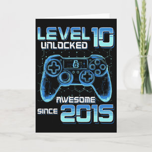 Level 10 Ontgrendeld Videospel Feestje 10e Verjaar Kaart