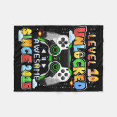 Level 10 Ontgrendeld Videospelertje 10 Jaar 10 Ver Fleece Deken (Voorkant (Horizontaal))