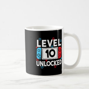 Level 10 Ontgrendelde Gamer 10e Verjaardag Videosp Koffiemok
