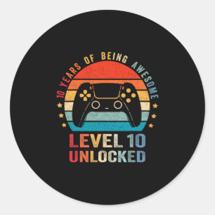 Level 10 Ontluikend Shirt Grappige Videospeler 10e Ronde Sticker