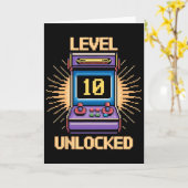 Level 10 Unlock Verjaardagsgamer 10 jaar oude vide Kaart (Gele Bloem)