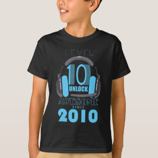 Level 10 Unlocked Awesome 2010 Video Game design T-shirt