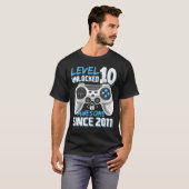 Level 10 Unlocked Awesome 2011 Video Game 10th Bir T-shirt (Voorkant volledig)