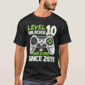 Level 10 Unlocked Awesome 2011 Video Game 10th Bir T-shirt (Voorkant)