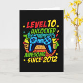 Level 10 Unlocked Awesome 2012 Game 10th Birthday Kaart (Gele Bloem)