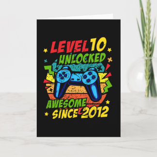Level 10 Unlocked Awesome 2012 Game 10th Birthday Kaart