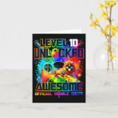 Level 10 Unlocked Awesome Gaming Birthday Boy 10th Kaart (Gele Bloem)