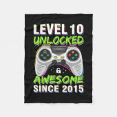 Level 10 Unlocked Awesome Since 2015 10th Birthday Fleece Deken (Voorkant)