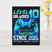 Level 10 Unlocked Awesome Since 2015 10th Birthday Kaart (Gele Bloem)