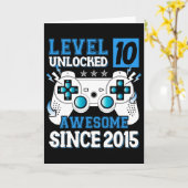 Level 10 Unlocked Awesome Since 2015 10th Birthday Kaart (Gele Bloem)