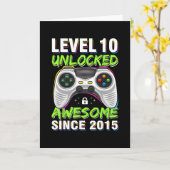 Level 10 Unlocked Awesome Since 2015 10th Birthday Kaart (Gele Bloem)